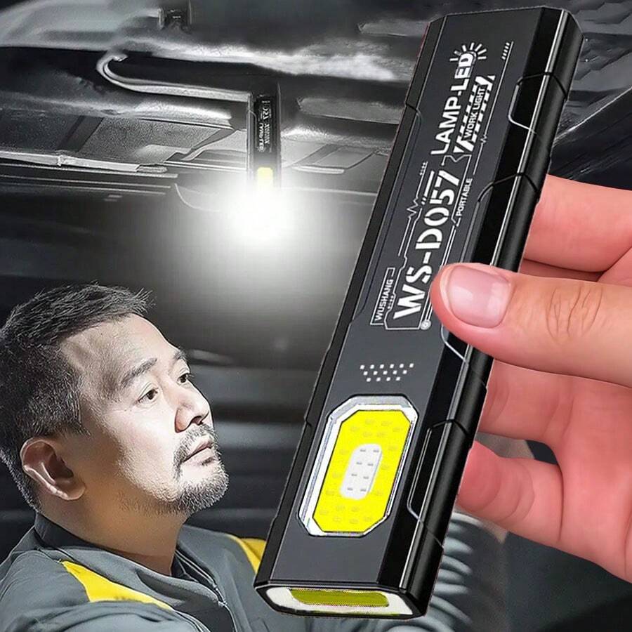 Đèn pin LED móc khóa, đèn pin EDC sạc lại được với đèn COB mini, đèn bỏ túi, đèn làm việc có nam châm.
