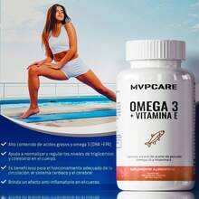 Omega 3 con aceite de pescado azul y mariscos extracto de ajo aporta vitamina E suplemento premium corazón metabolismo antioxidante bienestar salud general - Otros - Ver 3