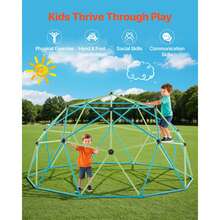 Climbing Dome, 10FT Geometric Dome Climber For Kids, 1000LBS Loading Jungle Gym Playground With Octopus Net & 2 Basketballs, Easy-Assembly Outdoor Backyard Climbing Toys - Gift For Boys Girls - 10FT 1000LBS - View 5