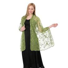 Shawls And Wraps For Evening Dresses,Women Formal 1920s Sequin Flower Sheer Shawls And Wraps For Wedding-{"Color_name":"Green"} - 綠色 - 查看 3