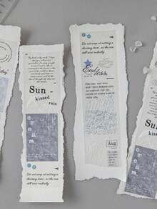 1 rolo de adesivos PET foscos com padrão criativo, adequados para presentes, escritório, casa, marcação, etiquetas, salas de aula, brinquedos, diários de alunos, artesanato faça você mesmo, decoração vintage