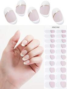 JKNART 20 piezas Pegatinas de gel de uñas semi-curado, Pegatinas de arte de uñas de gel UV, Pegatinas de uñas semi-curado, Pegatinas de gel de uñas suaves de segunda generación semi-curado que requieren curado bajo luz, Pegatinas de gel de uñas semi-curado