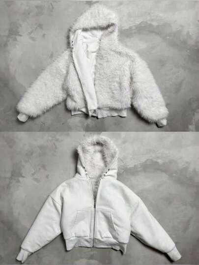 Men Loose Fit Faux Fur Coat, Vintage, Winter, Fall