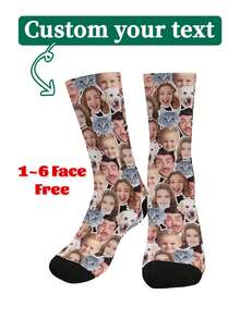 Custom Face Socks, Personalized Funny Face Socks, Can Support Photo Customization Of Socks, Suitable For Giving To Friends, Father's Day Gifts, Mother's Day Gifts - Multicolor - View 7