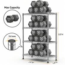 M MZG 1000 Lbs Commercial Grade Wire Shelving Unit, 4-Tier Silver Heavy Duty Standing Storage Rack, Steel Wire Organizer For Pantry, Garage, Warehouse, Kitchen & Laundry Room, Space Saving Design 13.8" D X 23.6" W X 53.5" H - 銀色 - 查看 9