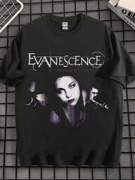 Camiseta gráfica de la banda Evanescence en jersey de algodón ligero y transpirable, ajuste cómodo, básico, duradero, básico