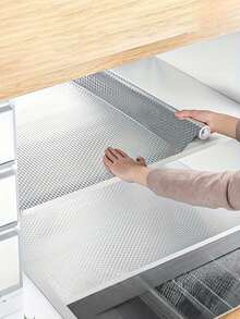 1 rolă de autocolante de bucătărie din aluminiu rezistente la temperaturi ridicate, durabile și ușor de curățat - excelente pentru panouri din spate, căptușeli de sertare - decor modern de bucătărie, organizare bucătărie, protecție plită, suprafețe metalice netede, material rezistent la căldură