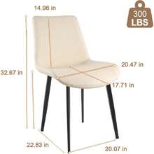 Dining Chairs, Modern PU Leather Dining Room Chair With Sturdy Metal Legs, Upholstered Seat Dinner Chairs Accent Side Chairs For Indoor Kitchen Living Room (Beige, Set Of 2),23063947 - Màu be - Xem 5