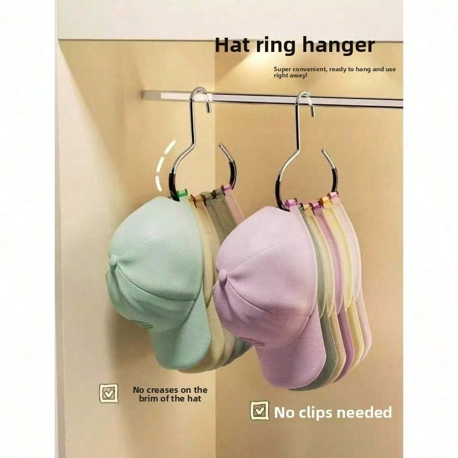 1PC 5-In-1 Multi-Use Closet Organizer System, Hangers That Perfectly Store Baseball Caps, Sun Hats, Scarves, Belts And Bandanas In One Compact Space, Revolutionary Design Saves Up To 80% Of Closet Space
