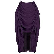Zhitunemi Women's Steampunk Skirt Ruffle High Low Outfits Gothic Plus Size Pirate Dressing{"Size_name":"Medium-Large","Color_name":"Purple"} - 紫色 - 查看 1