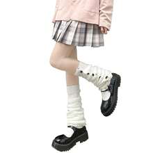 Lebaley Kawaii Leg Warmers For Girls Women - Japanese Lolita Leg Warmers Y2K Harajuku Leg Cover Stockings Kawaii Knit Socks{"Color_name":"Button2"} - 多色8 - 查看 1