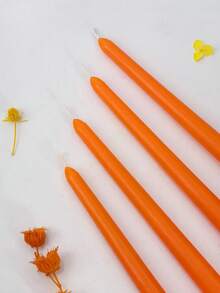 4pcs Long Orange Scented Candles Set, Soybean Wax Scented Candle, Suitable For Wedding And Christmas Decoration, Indoor Room Decoration, As Holiday Gifts, For Best Friends, Graduation Party, Birthday Party Decoration, Mother's Day Gift.Christmas Slender Candle Home Decoration Candle Stand