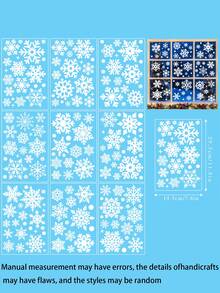 9 feuilles - Ensemble de décorations adhésives de flocons de neige de Noël, autocollants de fenêtre thème Noël blanc, autocollants de fenêtre de flocons de neige d'hiver pour fête, décorations de fenêtre de Noël, autocollants et décalcomanies de fenêtre d'hiver, décorations de Noël pour bureau et intérieur