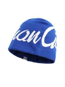 1pc Y2K Unisex Reversible Beanie Hat - Windproof Stretchy Knitted Skull Cap For Men And Women, Letter Pattern, Dopamine Colors , Hip Hop Streetwear, Casual Autumn/Winter Accessory & Christmas Gifts For Men/Women