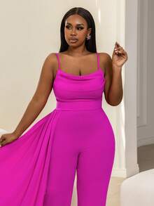 Faeriesty Chic Elegant Party Jumpsuit With Thin Spaghetti Straps | Perfect For Red-Carpet Events, Disco-Themed Parties, Concert Performances, And Glam Evening Receptions