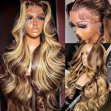 Highlight Ombre Hidden Strap 360 Glueless Wigs Human Hair 5x5 6x4 HD Honey Blonde 4/27 Human Hair Wig With Drawstring Pre Plucked Pre Bleached 13x6 Body Wave Lace Front Wigs Human Hair 200 Density Pre Plucked With Baby Hair Body Wave Wigs For Women 13x4 Glueless 4/27 Wig - Nổi bật & Piano - Xem 7