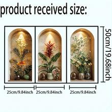 3 件套北欧风植物墙贴，乙烯基艺术墙贴，适用于客厅、宿舍、办公室、家居装饰 - 彩色 - 查看 5