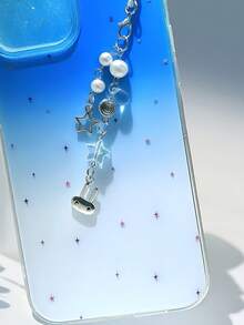 Joli porte-téléphone chaîne avec pendentif lapin et étoile, accessoire polyvalent fait main avec perles. Compatible avec Android et la plupart des smartphones. Cadeau pour mère, famille, amis, enfants, anniversaire, vacances