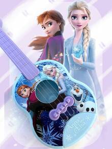 1pc Disney Frozen Classic Guitar Musical Instrument With Strings Learning Educational Toy, Fun Ukulele Musical Instrument Children's Guitar Toy, Suitable For Kids School Games Education Christmas Birthday Gift - Multicolor - View 3