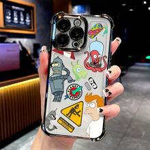 Fundas Divertidas de Sorpresa con Grafiti para iPhone 16 15 14 13 12 11 Pro Max X XR XSMAX 8 8 Plus, Cubierta Trasera Suave y Transparente Anticaída - Color 1 - Ver 8