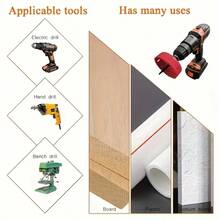 11-Piece Hole Saw Set With 8 Carbon Steel Blades (19mm-64mm) - Woodworking Hole Cutting Tools With Hex Wrench, Suitable For Softwood, PVC, And Plastic - Black And Red - 紅色 - 查看 5