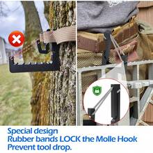 2 Pcs Molle Hook For Saddle Hunting/Bow Hunting/Climbing Sticks/Climbing Platform, Molle Accessories, Molle Clip For Saddle Hunting Accessories, Molle Hook And Loop