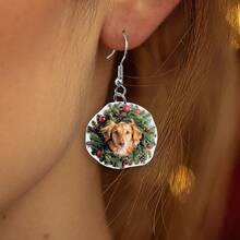 1 Pair Cute Cat Ear Christmas Wreath 2D Funny Animal Gift, Christmas