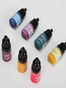 24 PIEZAS/SET 5ml 24 colores Colorantes líquidos transparentes para resina epoxi: Altamente concentrados, bajo olor, fácil de colorear, tintes para jabón DIY, pigmentos para decorar joyas y accesorios DIY