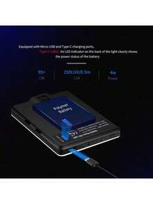 50 厘米三脚架自拍环形灯，60 个 LED 灯珠可充电，带夹式配件，3 种可调模式 - 适用于智能手机/笔记本电脑视频通话、自拍、Vlog 和化妆照明 - 黑色 - 查看 6