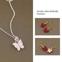 90Pcs Butterfly Charms Acrylic Butterfly Pendant Colorful Butterfly Shape Charms Decorative Accessories For DIY Making Handmade Jewellery Earrings Bracelets