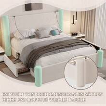 Bed Frames - Beige + Velvet + Contemporary + European - View 7