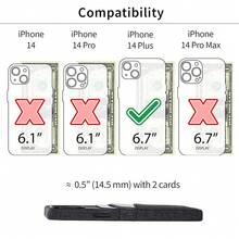 14 Plus Card Case With Built-In Metal Plate For Magnetic Mounting & 2 Card Holder Pockets: Luxe M2 Wallet, Canvas Style Synthetic Leather ( 14 Plus, Black){"Size_name":"14Plus","Color_name":"Black"} - Multiwarna6 - View 3