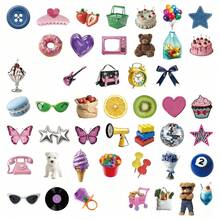 50pcs Y2K Stylish Stickers, Personalized Stickers, Affordable Stickers, Waterproof Vintage Vinyl Stickers Suitable For Laptop, Phone, Car, Skateboard, Water Bottle, Scrapbook, Computer, Diary - Multicolor D - View 4