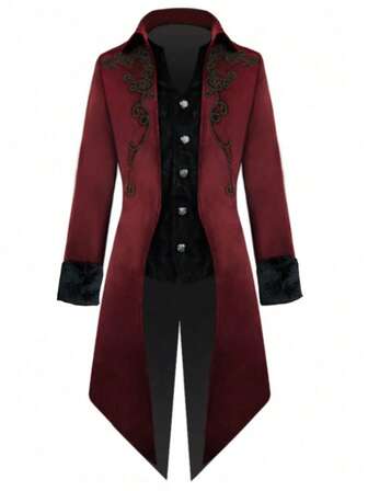 Costume de manteau long vintage médiéval punk, en polyester, pour le cosplay d'Halloween