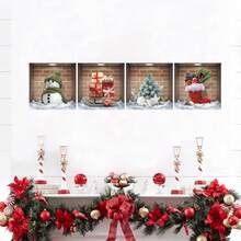 3pcs Nordic Style Plant Wall Stickers, Vinyl Art Wall Decals For Living Room, Dorm, Office, Home Decor - Multicolor - View 4