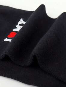 1 Pair I Love My Girlfriend Socks Cute Gifts Boyfriend Funny Boyfriend Ideas Anniversary Valentine's Day Birthday Gifts I Love My Girlfriend Socks Funny Socks, Fall - màu đen - Xem 3