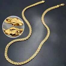 Luxury Italian 750 14k Gold Plated Copper Chain Necklace For Women - Gold - View 3