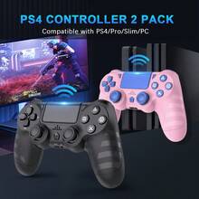 2个P4无线控制器，兼容P4/Slim/PC，内置1000mAh电池，附赠2根USB-C数据线 - 黑與白 - 查看 2