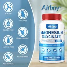 BUPORAI Cápsulas De Glicinato De Magnesio: Ayudan Con El Estrés, Los Músculos, El Sueño, Las Articulaciones, Los Huesos Y La Salud Inmunitaria Y Cardiovascular (120 Unidades) - 120 cápsulas - Ver 5