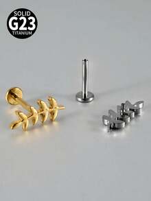 G23 钛金蝴蝶氧化锆唇钉内螺纹蛋白石月亮耳轮耳屏软骨耳轮耳环身体穿孔珠宝 - 如圖 - 查看 9