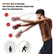 1 Head Mounted Boxing/MMA/Kick Speed And Reaction Training Ball - High Elasticity Bouncing Ball, Fast Movement, Portable And Durable, Suitable For Fitness, Coordination, Speed And Muscle Memory - Boxing, Martial Arts, Home Fitness Equipment (Red/Black) - Ideal Choice For Boxing Enthusiasts And Beginners/Advanced Users - Multi Color Optional - Compact And Durable Design, Boxing/Head Mounted Boxing Reaction Ball, Boxing Reflection Training, Punching Sandbag - Black - View 6