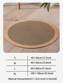 1pc Round, Durable, Breathable Woven Cat Bed With Sisal Scratching Pad And Cooling Mat, Suitable For Playing And Sleeping, Easy To Clean - Multicolor - View 4