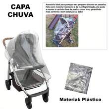 Kit com 2 Capa de Proteção Chuva + Mosquiteiro Para Carrinho De Bebê Modelo Universal - Transparente - Visão 3
