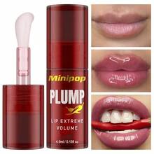 1pc Moisturizing Lip Plumper Oil, Nourishing & Plumping Lip Oil With Chili & Ginger, Long-Lasting Hydration, Non-Sticky Lip Gloss, Instantly Plump Lips, Saturated Color, Smooth Lip Lines, Lip Essence For Fuller, Moisturized Lips, Easy To Use, Transparent Texture, Suitable For All Skin Types, Lip Care, Ideal Christmas/Valentine's Day Gift - Multicolor - View 2