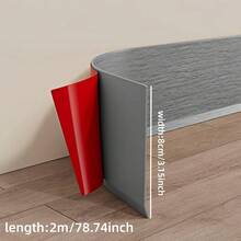 1 Gulungan Lis Dinding Vinyl, Lis Dekoratif Perekat Mandiri, Strip Dekoratif Perekat Mandiri Fleksibel, Desain Tekstur Serat Kayu, Dekorasi Rumah Ruang Tamu (2m X 8cm) - MultiWarna - View 4