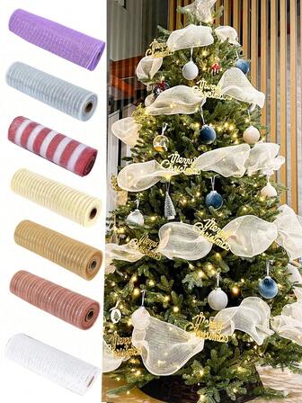 1 rulle champagnefärgat satinband, gör-det-själv-kransfjärilsband, presentförpackningsband, chiffongtyg för födelsedag, bröllop, högtidsfest, bakgrundsdekor, julgransdekorationsband, lämplig för vinterheminredning och högtidsfiranden, festivalfester, julfester, högtidsdekorationer, festivaldekorationer, festgåvor, roliga julfestdekorationer, julhelg, gott nytt år, juldekorationer, perfekt julklapp till vänner, rumsdekoration, juldekorationer, hem julklappar, juldekoration