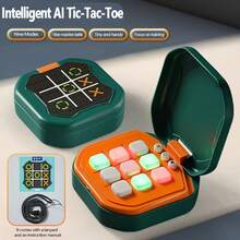 3 In 1 Electronic Tic Tac Toe Game, Handheld Digital Tic Tac Toe Bolt Game With Silent Mode, Portable Learing Toy Gift For Kids & Adults - màu xanh lá - Xem 10