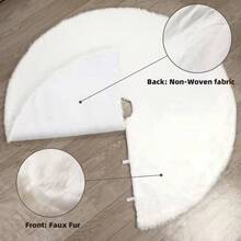 90cm Falda para rbol de Navidad de Piel sinttica, Falda de Felpa Verde para Decorar el rbol de Navidad y Fiestas navideas - 90cm + Blanco - Ver 5