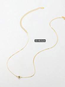 ELSEDES 1 pieza Collar de cadena clavícula corta simple con bola de plata S925 de  de moda para uso diario o en fiestas de mujeres - Plateado - Ver 6