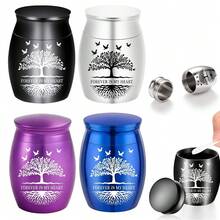 Urnas conmemorativas pequeñas para cenizas - 4 colores, mini juego de mini urnas de aluminio, urna de cremación para cenizas, soporte para cenizas, urna pequeña para familia y seres queridos